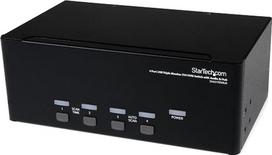 „StarTech“ 4 prievadų DVI USB KVM komutatorius su garso išvestimi ir USB 2.0 šakotuvu, skirtas trims monitoriams
