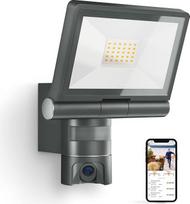 „Steinel XLED Cam 1“ kamera su apšvietimu: lauko prožektorius, stebėjimo kamera, domofonas, 180° infraraudonųjų spindulių judesio jutiklis, aliuminis, 21 W, antracito spalvos.