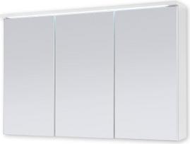„Stella Trading“ dviejų durelių vonios veidrodinė spintelė su LED apšvietimu, balta – vonios veidrodinė spintelė su daug saugojimo vietos – 100 x 68 x 22,5 cm (plotis x aukštis x gylis) | Šiuolaikiška balta vonios veidrodinė spintelė, spintelės durelės su