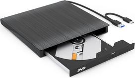 „Strex“ išorinis CD/DVD įrenginys – DVD +/-RW grotuvas ir įrašymo įrenginys – „Plug & Play“ – USB 3.0 ir Type-C DVD grotuvas – Tinka „Windows“, „Mac“ ir „Linux“ sistemoms – Optinis įrenginys