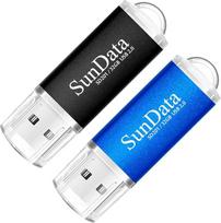 „SunData“ USB atmintinė, 32GB, USB 2.0 – 4 vnt. rinkinys, įvairių spalvų: juoda, mėlyna, raudona ir auksinė, 32GB