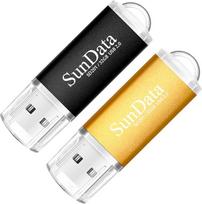 „SunData“ USB atmintukas, 32GB, USB 2.0, „Memory Stick“ – 4 vnt. rinkinys, įvairių spalvų: juoda, mėlyna, raudona ir auksinė, 32GB
