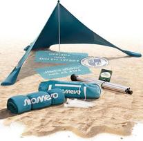 „Sunsail“ paplūdimio palapinė „Teepee“ – 1 stulpas – benzino mėlynos spalvos, skirta 1–2 žmonėms | 1 stulpo paplūdimio palapinė su UV apsauga UPF50+, paplūdimio pavėsinė, atspari vėjui ir lengva