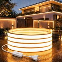 „Sunshine smile“ 15 m COB LED juosta, 220 V, tiesioginis prijungimas su „Euro“ kištuku