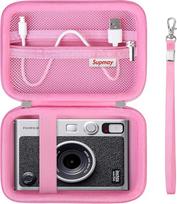 „Supmay“ kietas nešiojimo dėklas, skirtas „Fujifilm Mini EVO“; kelioninis laikymo dėklas su tinkliniu maišeliu, tinkamas naudoti su USB laidu, juostele ar kitais smulkiais priedais, rožinis