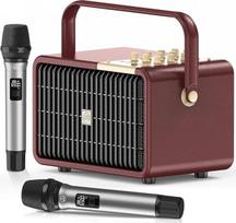 „SUPNIU“ nešiojamas karaokės grotuvas su 2 UHF mikrofonais: 320 W maksimalios galios „Bluetooth“ karaokės garsiakalbis, karaokės įrenginys, žemų ir aukštų dažnių reguliavimas, gilūs žemieji dažniai, skirtas namams, vakarėliams, vestuvėms ir naudojimui lau