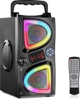 „SUPNIU“ „Bluetooth“ garsiakalbis, 60 W didžiausios galios, belaidis, nešiojamas, mažas garsiakalbis namų vakarėliams su dviem žemų dažnių garsiakalbiais, giliais baisais, radiju, šviesomis, 80 dB galingu stereofoniniu garsu, „boombox“ skirtas