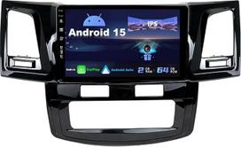 „SXAUTO“ „Android 14“ 9 colių IPS automobilių radijas, skirtas „Toyota Fortuner“, „Hilux“, „Revo“ ir „Vigo“ modeliams (2004–2014 m.) - Įdiegta „CarPlay“ / „Android Auto“ funkcija – nemokama atbulinės eigos kamera – 2G + 32G – valdymas nuo vairo, DAB, grei