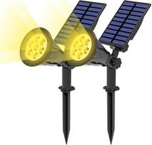 „T-SUN“ 2 vnt. sodo saulės energijos šviestuvų rinkinys, lauko sieninis šviestuvas, ryškus sodo saulės energijos šviestuvas, 2 apšvietimo režimai, atsparus vandeniui, apsauginis apšvietimas, didelis lauko šviestuvas sodui, kiemui. (2700 K)