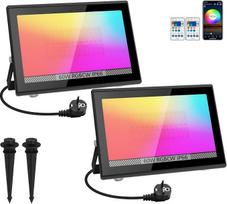 „T-SUN“ RGB LED lauko prožektorius, 60 W išmanusis RGB prožektorius, IP66 prožektorius