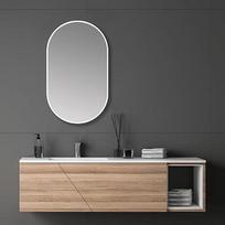 „Talos Design“ ovalus baltas veidrodis, 45 x 75 cm – vonios kambario ir spintos sieninis veidrodis drėgnoms patalpoms – aukštos kokybės veidrodis su aliuminio rėmu – modernus baltas vonios kambario veidrodis