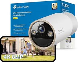 „Tapo C460“ 4K 8 MP lauko stebėjimo kameros baterija, „Starlight“ spalvotas naktinio matymo režimas, dviejų dažnių „Wi-Fi“, magnetinis pagrindas, įrašymas į šifruotą „MicroSD“ kortelę, dirbtinio intelekto atpažinimas, 10 000 mAh baterija