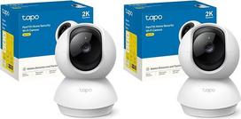 „Tapo TP-Link C210“ WLAN IP stebėjimo kamera (objektyvo pasukimas ir pakreipimas, 3 MP skiriamoji geba, dvipusis garso perdavimas, naktinio matymo atstumas iki 9 m, iki 256GB vietinės atminties) balta/juoda, 2 vnt. rinkinys
