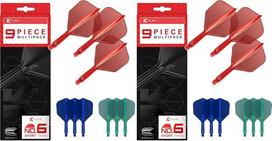 „Target Darts“ „K-Flex“ integruoti dartų sparneliai ir strėlės, „Kflex“ 9 vnt. rinkinys, daugiapakė – „K Flex“ 3 spalvos: juoda, balta, skaidri, raudona, žalia, mėlyna, rožinė, oranžinė, geltona; trumpi, vidutinio ilgio, vidutiniai