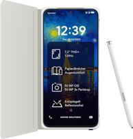 „TCL NXTPAPER 60 Ultra 5G“ „Android“ išmanusis telefonas, 7,2 colio FHD+ 120 Hz „NXTPAPER“ ekranas, 12GB RAM + 512GB ROM, išmanusis telefonas su akių apsaugos funkcija, 5000 mAh baterija, „Lunar White“ spalvos, su atverčiamu dėklu ir rašikliu