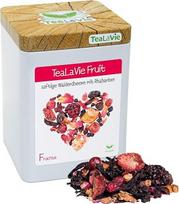 „TeaLaVie“ – Miško braškių ir rabarbarų (100 g) „TeaLaVie Fruit“ – vaisinė arbata, parduodama biria forma, skirta vaikams, be cukraus