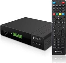 „Techly“ 360998 skaitmeninis antžeminis DVB-T2 H.265/HEVC 10 bitų plastikinis imtuvas su ekranu, juodos spalvos