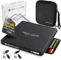 „techPulse120“ išorinis USB 3.1 USB-C UHD 4K 3D M-DISC „Blu-ray“, DVD, CD, HDR10 128GB diskų įrašymo įrenginys su „Signature“ komplektu, maišeliu ir 90 cm jungiamuoju kabeliu, aliuminis (juodas)