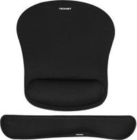 „TECKNET“ pelės kilimėlis su rankų atrama, ergonomiška „Memory Foam“ klaviatūros riešo atrama su pelės kilimėliu, 2-in-1, mažina riešo skausmą, neperšlampamas, patogus naudoti biure ir namuose, tinka visoms pelėms, klaviatūroms ir nešiojamiesiems kompiute