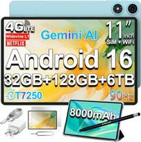 „TECLAST P50“ planšetinis kompiuteris su „Android 16“, 11 colių ekranas (90 Hz), 4G LTE su dviem SIM kortelėmis, 32GB RAM + 128GB ROM (6 TB TF), 8000 mAh baterija, aštuonių branduolių procesorius „T7250“ su „Gemini AI“, 5G, „Wi-Fi“ / „Widevine L1“ / 13
