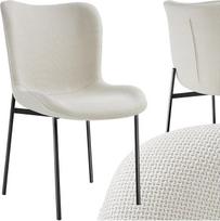 „tectake“ minkštos kėdės virtuvėje, prie valgomojo stalo, foteliai, tualetiniai staliukai, kokteilinės kėdės, elegantiškos valgomojo kėdės arba svetainės kėdės, skirtos elegantiškam valgymui – iš austos medžiagos, balkšvos/juodos spalvos