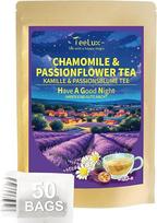„TeeLux“ žolelių arbata su ramunėmis, valerijona, levandomis, balzamu ir pasifloromis, levandų žiedų arbatos maišeliai, 50 vnt. pakuotė, veganiška, be kofeino žolelių arbata, „Have a Good Night“