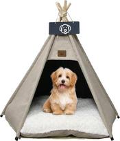 „Teepee“ palapinė katėms ir šunims, naminių gyvūnėlių palapinės, nameliai su pliušine pagalvėle, prabangi šunų palapinė, kačių palapinė, nuimama ir skalbiama, kačių namelis, naminių gyvūnėlių nameliai, 60 x 60 x 70 cm