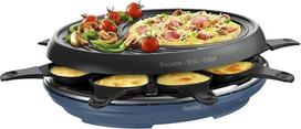 „Tefal Raclette Colormania“ 3-in-1 raclette ir krepšelių kepimo aparatas, nelipni danga, „Easy Plus“ sistema, 8 mini keptuvėlės, tinka plauti indaplovėje, 1050 W, „Blue Steel“, RE310401