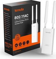 „Tenda“ lauko prieigos taškas „PoE Gigabit WLAN AP“, skirtas naudoti lauke ir sode | AC1200 dviejų dažnių (2,4 ir 5 GHz), IP65 atsparus vandeniui, 802.3af ir 24 V pasyvusis PoE, komplekte su PoE maitinimo šaltiniu (OAP1200)
