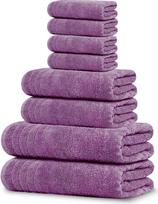 „Tens Towels“ 8 dalių rankšluosčių rinkinys: 2 dideli vonios rankšluosčiai, 2 rankų rankšluosčiai, 4 veido rankšluosčiai, 100 % medvilnė, lengvi, ypač gerai sugeriantys drėgmę, pilnas rinkinys, puikiai tinka kasdieniam naudojimui (slyvų spalvos)