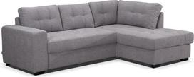„Tesla Dreams“ madinga kampinė sofa su miego funkcija, sofa-lova, kampinė sofa-lova, 2-vietė dešinioji sofa, L formos sofa (240 x 170 cm, dešinioji, pilka)