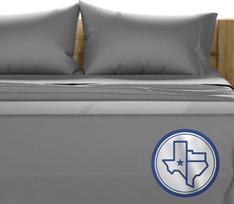„TEXAS LINEN CO.“ 1000 siūlų tankio grynos medvilnės antklodžių užvalkalų rinkinys, „King“ dydžio, tamsiai pilkos spalvos lygus paklotas ir pagalvės užvalkalai (4 vnt.) Medvilninis paklotas, „King“ dydžio, satino pynimas, 18 colių