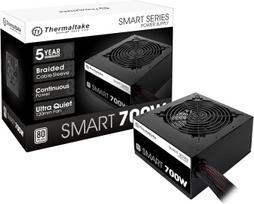„Thermaltake“ „Smart“ 700 W maitinimo blokas su „80+ White“ sertifikatu, užtikrinantis nuolatinę galią su 120 mm itin tyliu ventiliatoriumi, ATX 12 V V2.3/EPS 12 V, su aktyviąja PFC technologija, modelis PS-SPD-0700NPCWUS-W