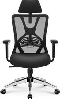 „Ticova“ biuro kėdė, ergonomiška darbo kėdė, ergonomiška kėdė su aukštu atlošu, reguliuojamu juosmens atramu, galvos atrama ir 3D porankiais