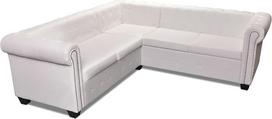 „Tidyard“ Chesterfield sofos komplektas, 5 vietų, poilsio kambario odinė sofa, sofos komplektas, vintage stiliaus sofa, biuro sofa, baldai su apmušalais, stiliaus sofos komplektas, apmušta sofa, dirbtinė oda, balta
