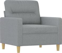 „Tidyard“ sofos kėdė, audinio sofa, minkšta sofa, poilsio sofa, sofos, minkšti baldai, svetainės sofa, dizaino sofa, šviesiai pilka, 60 cm audinio