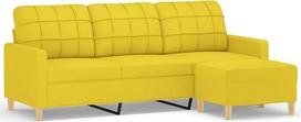 „Tidyard“ trisėdė sofa su pufu, fotelis, svečių sofa, sofos, trisėdė sofa, audinio sofa, minkšta sofa, svetainės sofa, sofa-lova, sofa-lova, svečių lova, lova-sofa, skirta svetainei, miegamajam, šviesios spalvos