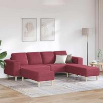 „Tidyard“ sofų komplektas, vyno raudonos spalvos audinys, minkšta sofa, poilsio sofa, skirta svetainei, prieškambariui ir biurui 3335115