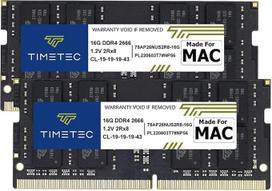 „Timetec“ 32GB rinkinys (2 x 16GB) Suderinamas su „Apple“ DDR4 2666 MHz/2667 MHz, skirtas 2020 m. vidurio „iMac“ 20.1/20.2 ir 2019 m. vidurio „iMac“ 19.1 27 colių su „Retina 5K“ ekranu, 2018 m. pabaigos „Mac mini“ (8.1) PC4-21333/PC4-2 1300 MAC-RAM)