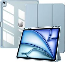 „TiMOVO“ „iPad Air“ 13 colių dėklas (M4/M3/M2) – žydrai mėlynas | Rašiklio laikiklis, plonas trisluoksnis stovas, skaidrus nugarėlė, automatinis įjungimas ir išjungimas