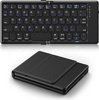 „TiMOVO“ AZERTY „Bluetooth“ klaviatūra, skirta „Windows“, „iOS“, „Android“ ir „Mac“ sistemoms, juoda