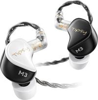 „Tipsy M3“ IEM ausinės, žaidimų ausinės su 1DD + 2BA hibridiniais garsiakalbiais, erdvinis garsas, skirtas FPS žaidimams, tikslus garso šaltinio nustatymas, nuimamas 0,78 mm 2-pin kabelis, 3,5 mm jungtis be mikrofono (juodos spalvos)