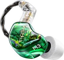 „Tipsy M3 Pro“ IEM ausinės, žaidimams skirtos ausinės su 1DD + 2BA hibridiniais garsiakalbiais, erdvinis garsas, pritaikytas FPS žaidimams, tikslus garso šaltinio nustatymas, nuimamas 0,78 mm 2-pin kabelis, 3,5 mm jungtis be mikrofono (žalios)