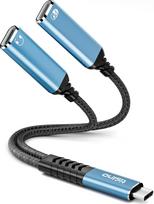 „Tisino“ USB-C skirstytuvas 1 į 2, dvigubas USB-C jungiklis, 384 kHz/32 bitai | USB-C ausinių adapteris ir įkroviklis, skirtas „iPhone 16“/„15“ serijos telefonams, „iPad“ ir „Galaxy S24“, 60 W PD greitasis įkrovimas, muzikos ir telefono funkcijos