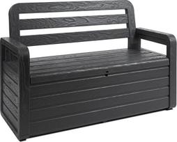 „Toomax Foreverspring“ komoda su sėdynėmis dviems asmenims, 270 l, pagaminta iš plastiko su medžio imitacija, matmenys: 132,5 x 58 x 89 cm, prekės kodas 599, antracito spalvos