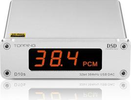 „Topping D10s“ mini USB DAC su ES9038Q2M ir XMOS XU208, palaikantis PCM 384 kHz ir DSD256 be konversijos | RCA/optinis/koaksialinis išėjimas, THD+N 0,0002 %, dinaminis diapazonas 120 dB, specialiai pritaikyti „Windows“ ASIO tvarkyklės, skirtos namų garso