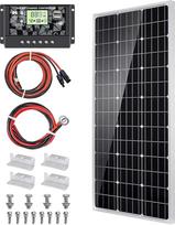 „Topsolar“ 100 W saulės baterija, 12 V, su įkrovimo reguliatoriumi ir kabeliais