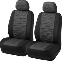 „TOYOUN“ universalūs automobilio priekinės sėdynės užvalkalai, apsauginiai užvalkalai, priekinės sėdynės užvalkalai, pritaikyti šoninėms oro pagalvėms, 2 vnt. žakardo audinio automobilio sėdynių užvalkalai, pilkos spalvos
