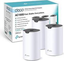 „TP-Link Deco S1900“ tinklo „Mesh“ belaidžio tinklo rinkinys (3 vnt. rinkinys), „AC1900“ dviejų dažnių maršrutizatorius ir kartotuvas, 3 gigabitiniai prievadai kiekviename įrenginyje, rekomenduojamas namams su 3–5 miegamaisiais, išsami jaunimo apsauga
