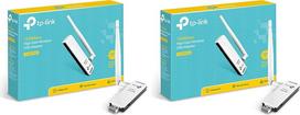 „TP-Link“ TL-WN722N didelio stiprumo WLAN USB adapteris (WPS, suderinamas su „Raspberry Pi“, „Windows 10/8.x/7/XP“, „Mac OS 10.9–10.13“) baltas/juodas (2 vnt. rinkinys)